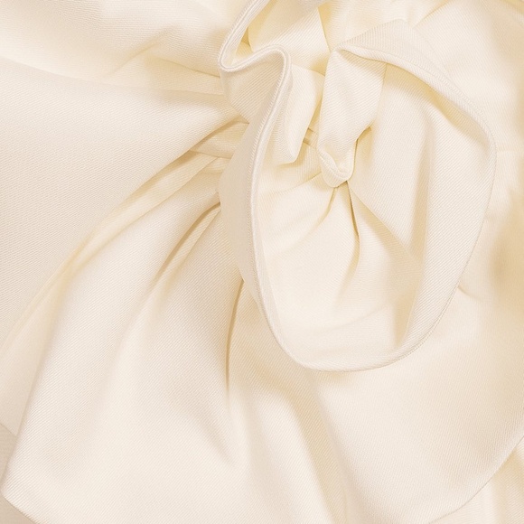 NWT Muse by Marchesa Stretch Mikado 3D Rosette Running Side Ruffle Maxi Dress - Picture 2 of 2